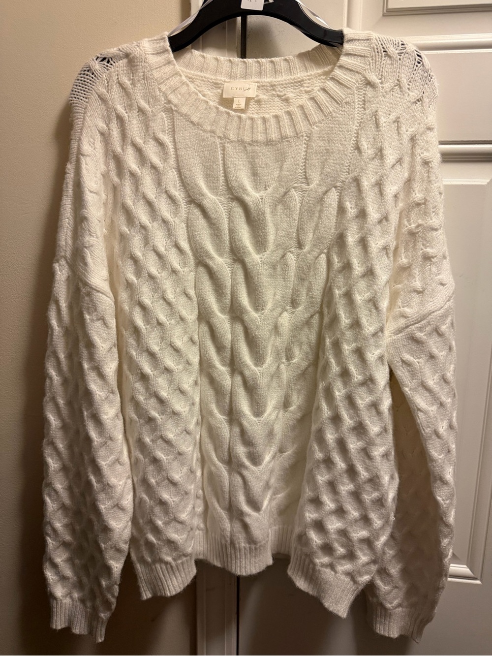 Cyrus Knitted Crewneck Sweater - White -